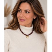 Sweet7 Ketting kort hartje 101241011 wijnrood